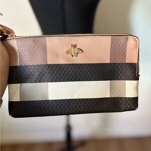 Elegant Multicolor Clutch with Bee Accent